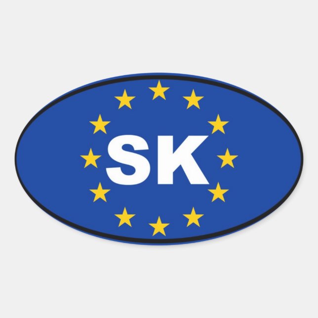 Slovakia SK European Union Oval Sticker (Front)