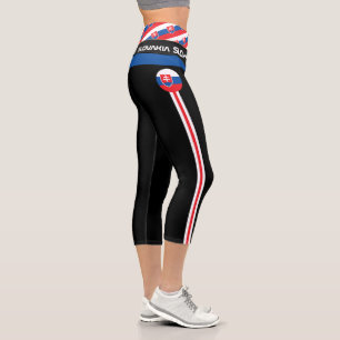 Slovakia & Slovakia Flag fashion, Fitness, Sports Capri Leggings