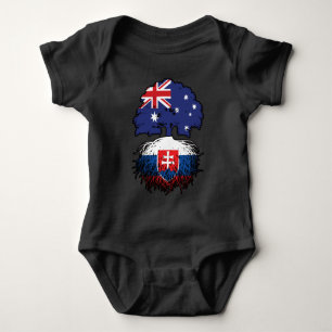Slovakia Slovakian Australian Australia Tree Roots Baby Bodysuit