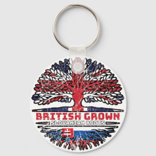 Slovakia Slovakian Uk United Kingdom British Tree Keychain