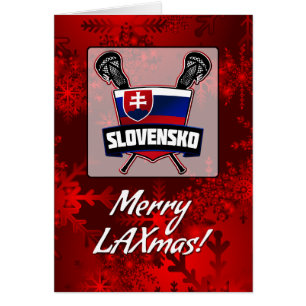 Slovakia Slovensko Lacrosse Flag Christmas Card