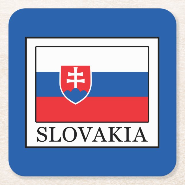 Slovakia Square Paper Coaster (Front)