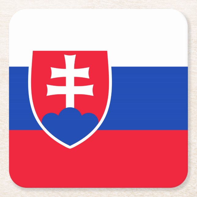 Slovakia Square Paper Coaster (Front)