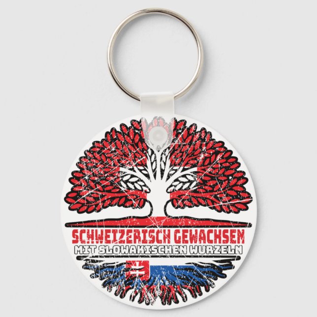 Slovakia Swiss tree root Keychain (Front)