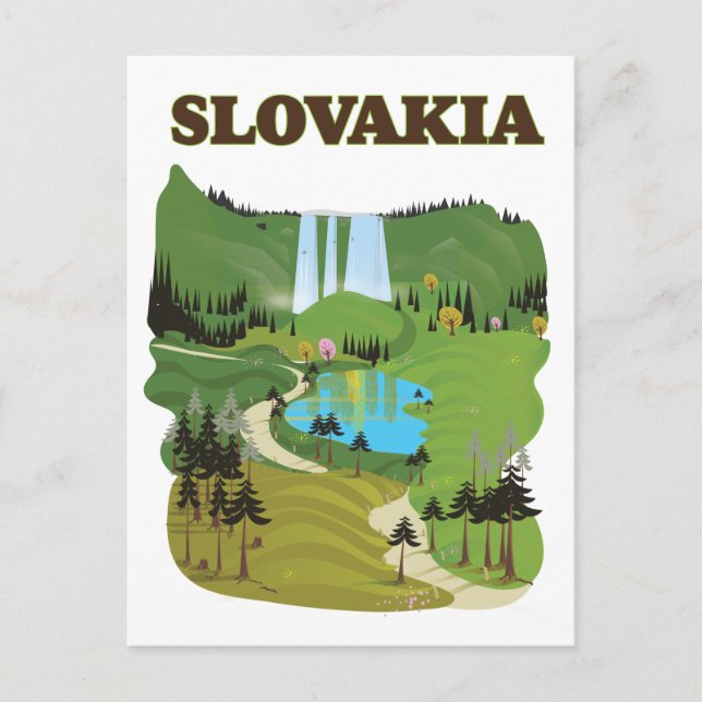 Slovakia Vintage style travel poster. Postcard (Front)