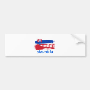 Slovakian Grunge flag design Bumper Sticker