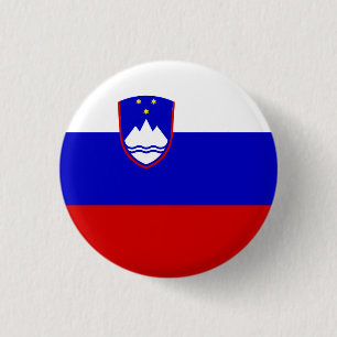 Slovene Flag, Flag of Slovenia 1 Inch Round Button
