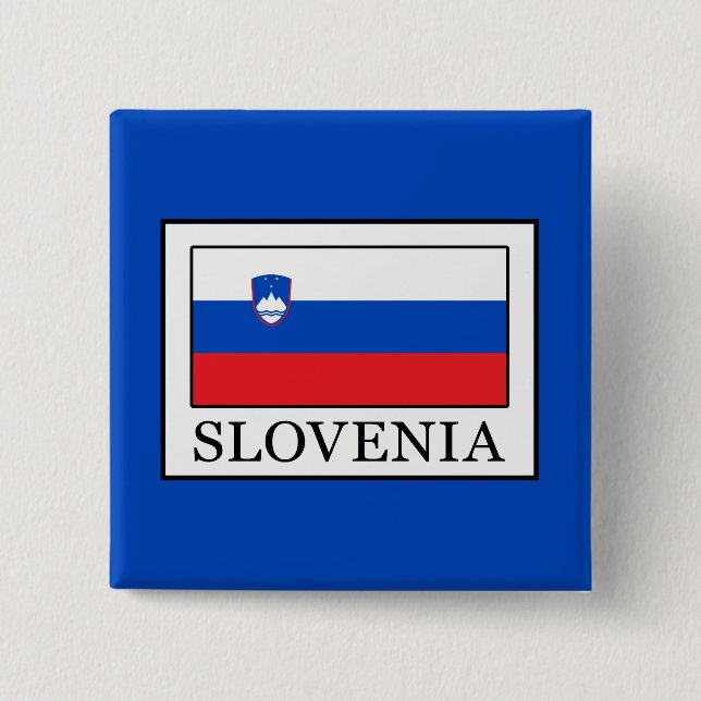 Slovenia 2 Inch Square Button (Front)