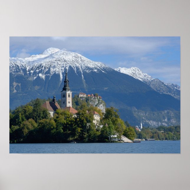 Slovenia, Bled, Lake Bled, Bled Island, Bled Poster (Front)