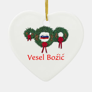 Slovenia Christmas 2 Ceramic Ornament