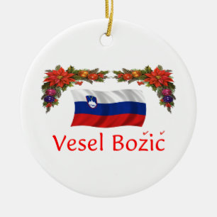 Slovenia Christmas Ceramic Ornament