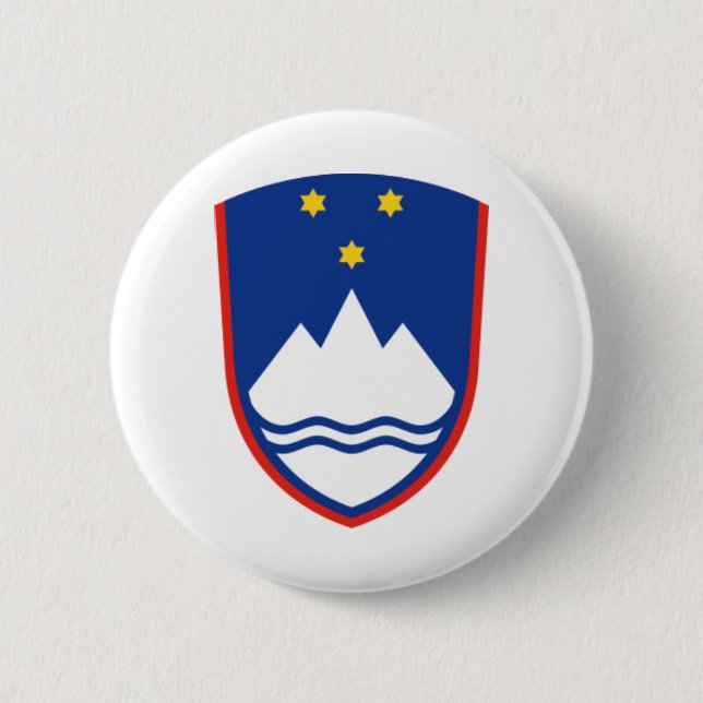 slovenia coat of arms 2 inch round button (Front)