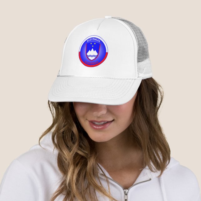 Slovenia Coat of Arms Circle Shape  Trucker Hat (In Situ)