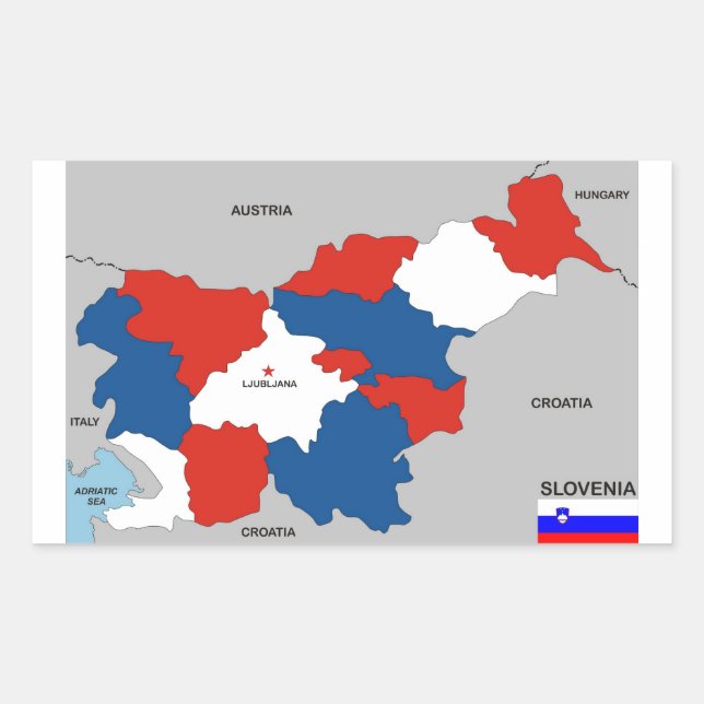 slovenia country political map flag sticker (Front)