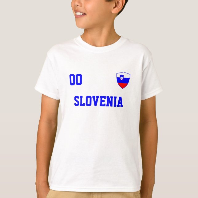 Slovenia Custom Name And Number Football T-Shirt (Front)