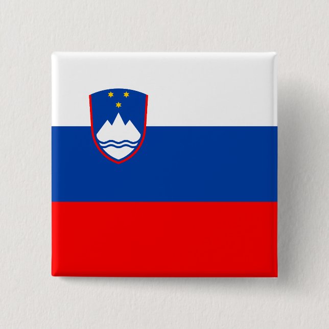 Slovenia Flag 2 Inch Square Button (Front)