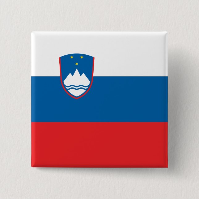 Slovenia Flag 2 Inch Square Button (Front)