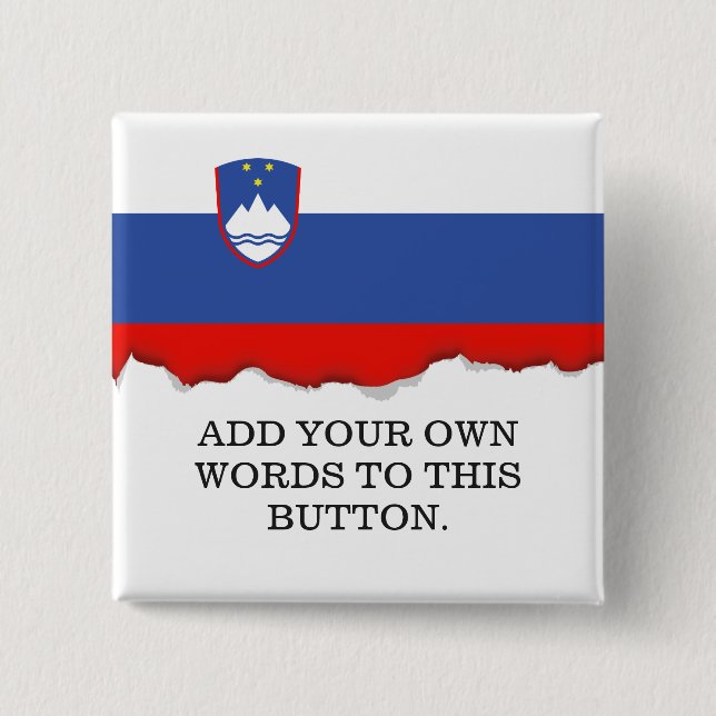 Slovenia Flag 2 Inch Square Button (Front)