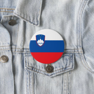 Slovenia flag 3 inch round button