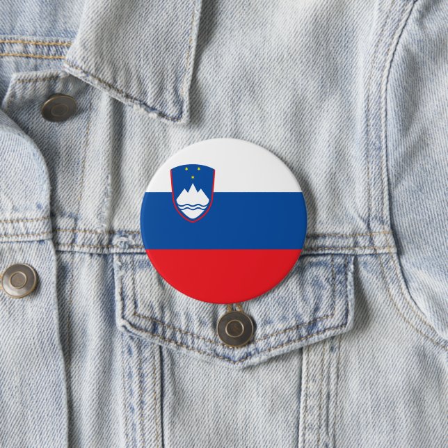 Slovenia flag 3 inch round button (In Situ)