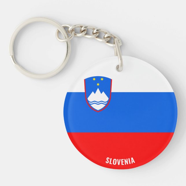 Slovenia Flag Charming Patriotic Keychain (Front)