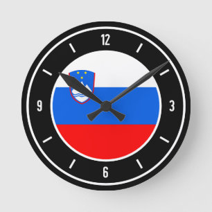 Slovenia Flag Elegant Round Clock