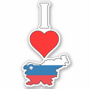 Slovenia Flag Map I Love / Heart Slovenia Vertical
