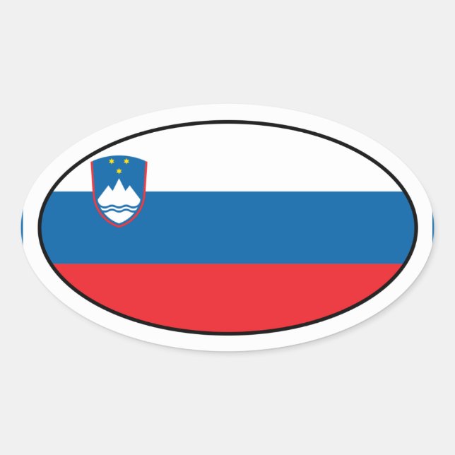 Slovenia Flag Oval Sticker (Front)
