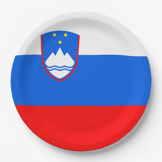 Slovenia Flag Paper Plate (Front)