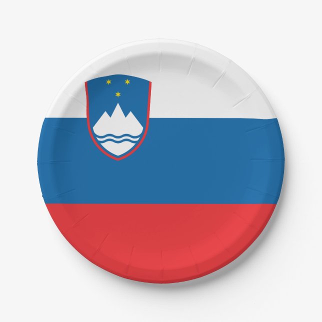 Slovenia Flag Paper Plate (Front)