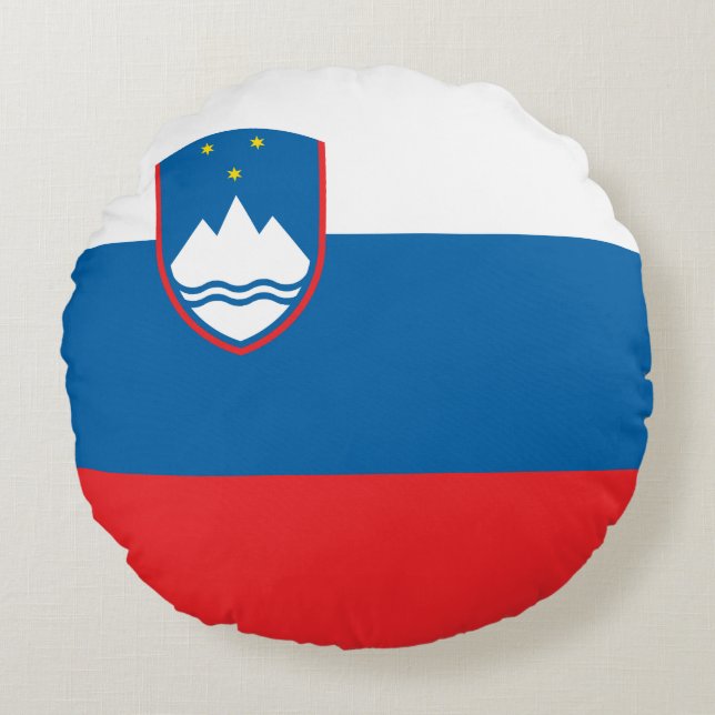 Slovenia Flag Round Pillow (Front)