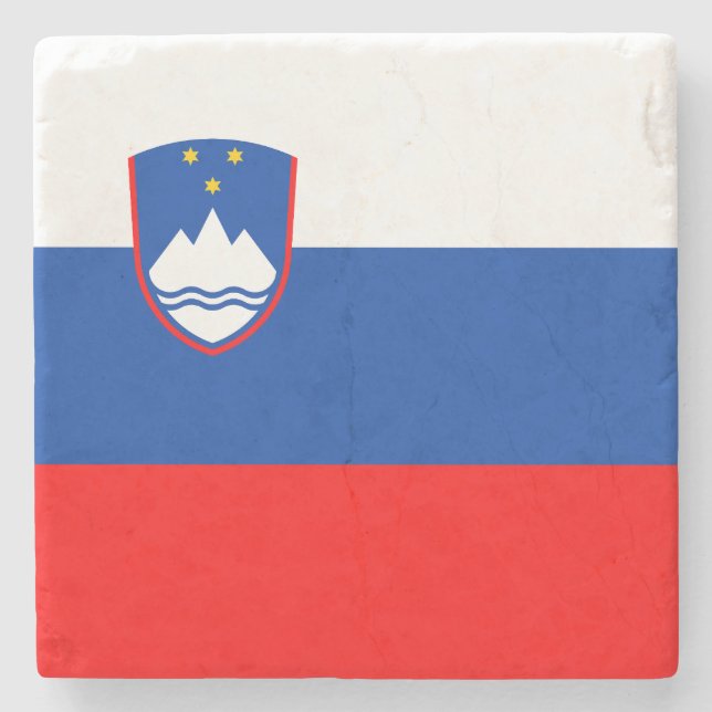 Slovenia Flag Stone Coaster (Front)