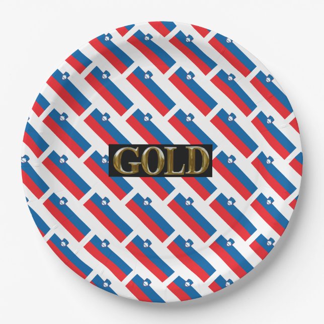 SLOVENIA    GOLD    PAPER PLATE (Front)