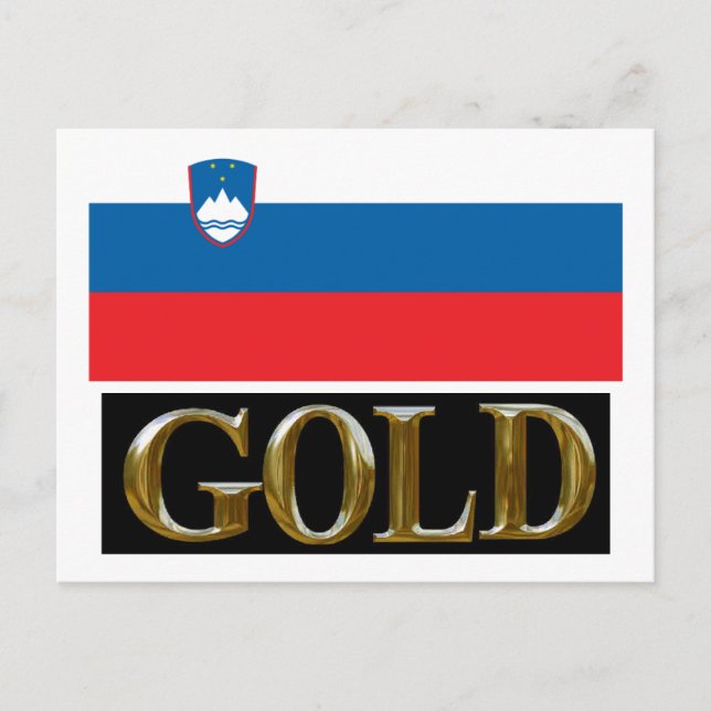 SLOVENIA    GOLD  POSTCARD (Front)