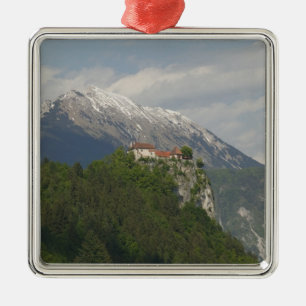 SLOVENIA, GORENJSKA, Bled: Bled Castle & 2 Metal Ornament