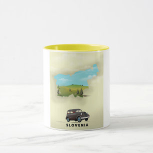 Slovenia Illustrated map travel poster Mug