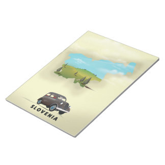 Slovenia Illustrated map travel poster Notepad