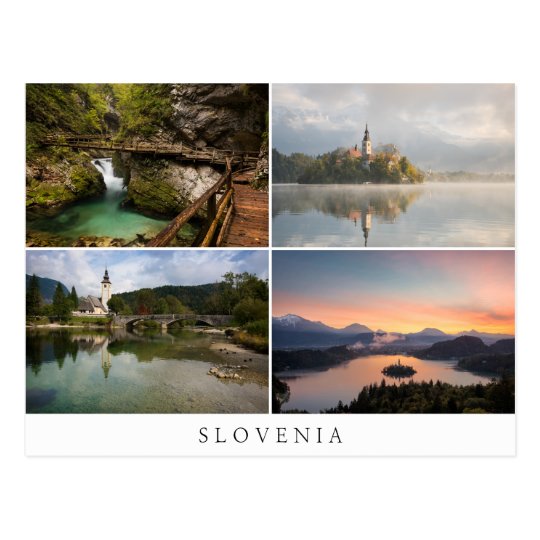 Slovenia landscapes around Bled collage souvenir Postcard