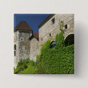 SLOVENIA, Ljubljana: Castle Hill / Ljubljana 2 Inch Square Button