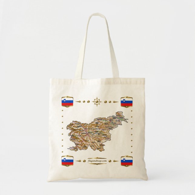 Slovenia Map + Flags Bag (Front)
