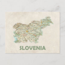 Slovenia map postcard