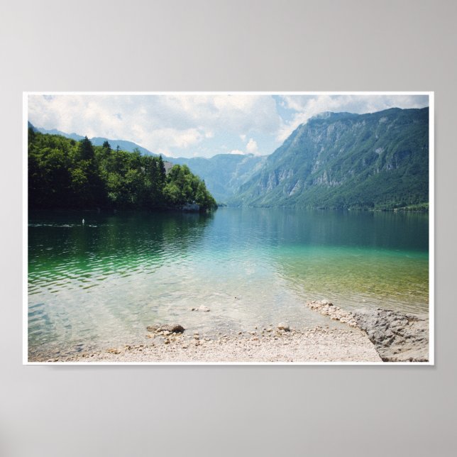 Slovenia Mountains and Lake Bohinj Landscape Photo Poster (Front)