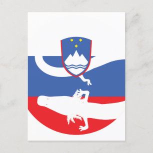 Slovenia Olm Slovenian National Animal Flag Postcard