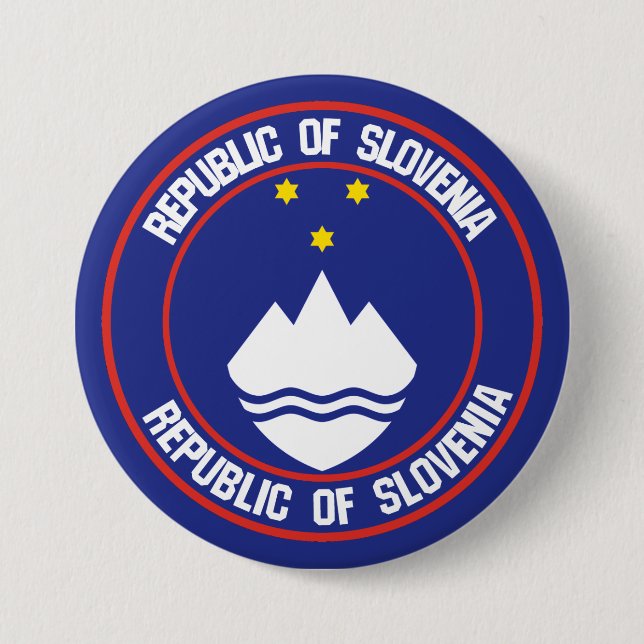 Slovenia Round Emblem 3 Inch Round Button (Front)