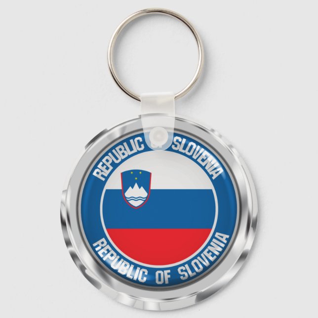 Slovenia Round Emblem Keychain (Front)