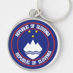 Slovenia Round Emblem Keychain