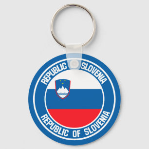 Slovenia Round Emblem Keychain