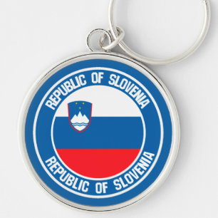 Slovenia Round Emblem Keychain
