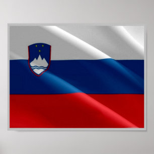 Slovenia - Slovenian Waving Flag - Poster