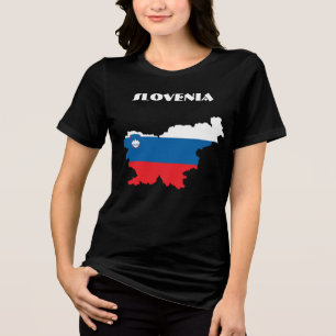 SLOVENIA Special Customizable Black Tourist Tri-Blend Shirt